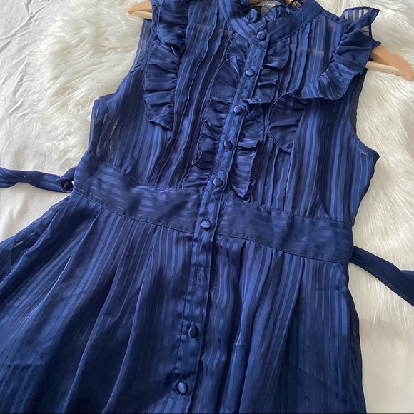 Midnight Blue • Striped Satin Dress - Picture 9 of 10